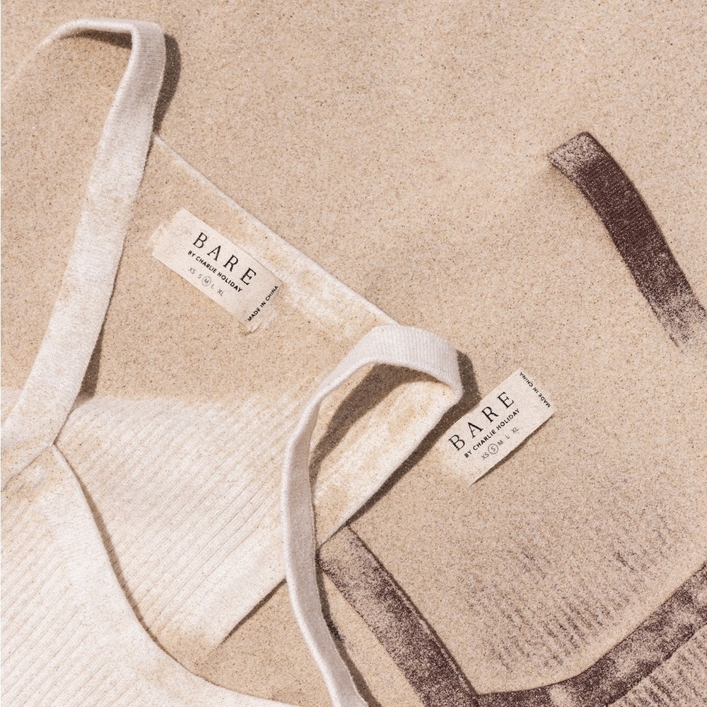 CHARLIE HOLIDAY BARE by Ribbed Cotton Tank Top, women white tank top, large - Picture 6 of 6